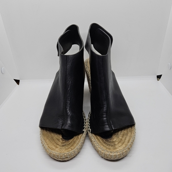 Celine Phoebe Philo black leather open toe espadrille wedge sandals EU 38 - Picture 2 of 16